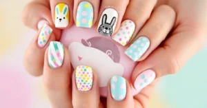 Easy Easter Bunny and Egg Nail Art Designs for Short Nails