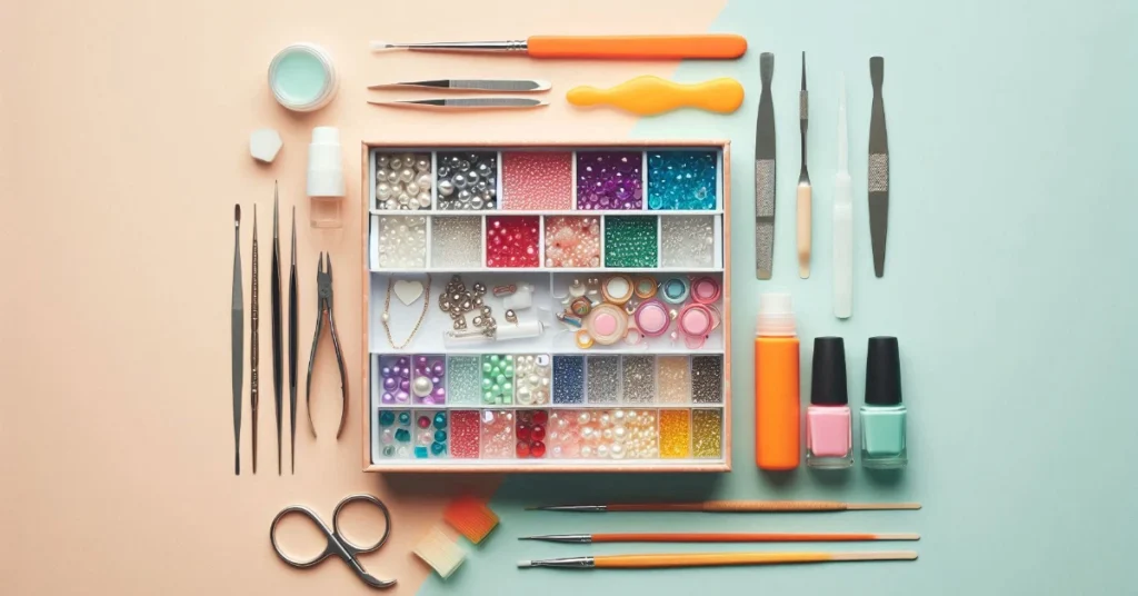 3D Nail Art Toolkit Flat Lay