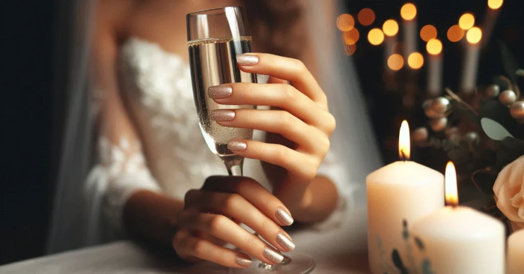 Champagne Shimmer Nails