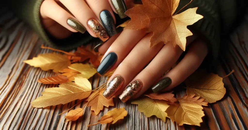 Golden Glitter Tips