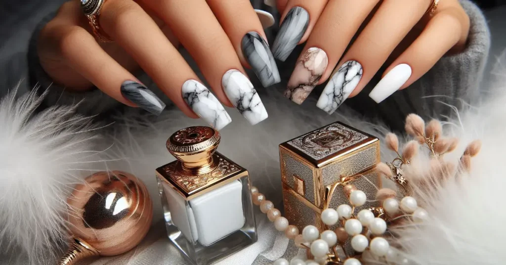 Marble Swirl Nails
