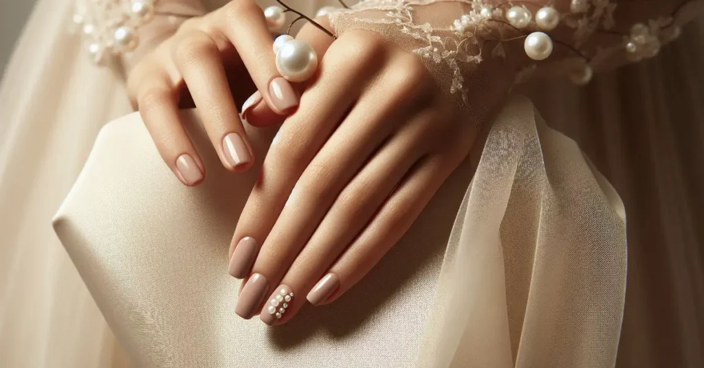 Pearl Accent Nail Design