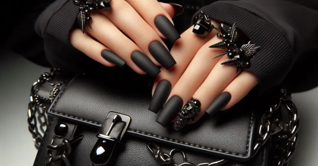 Sleek Black Acrylics