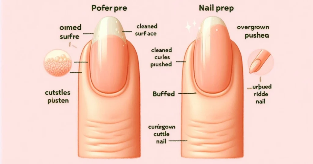 before and after nail prep
