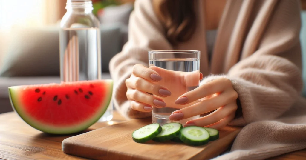 woman's hand with well-moisturized, shiny nails